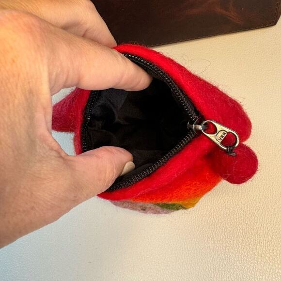 Felt Rainbow Coin Purse Boho Wallet Makeup Bag  NEW FAST SHIP - Picture 6 of 7
